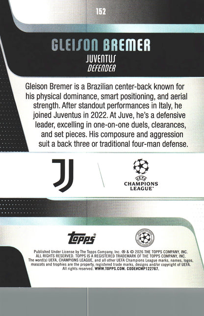 2025 Topps UCC Gleison Bremer #152 Juventus