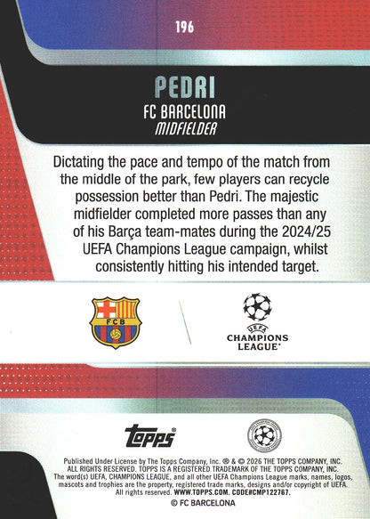 2025 Topps UCC Pedri #196 FC Barcelona