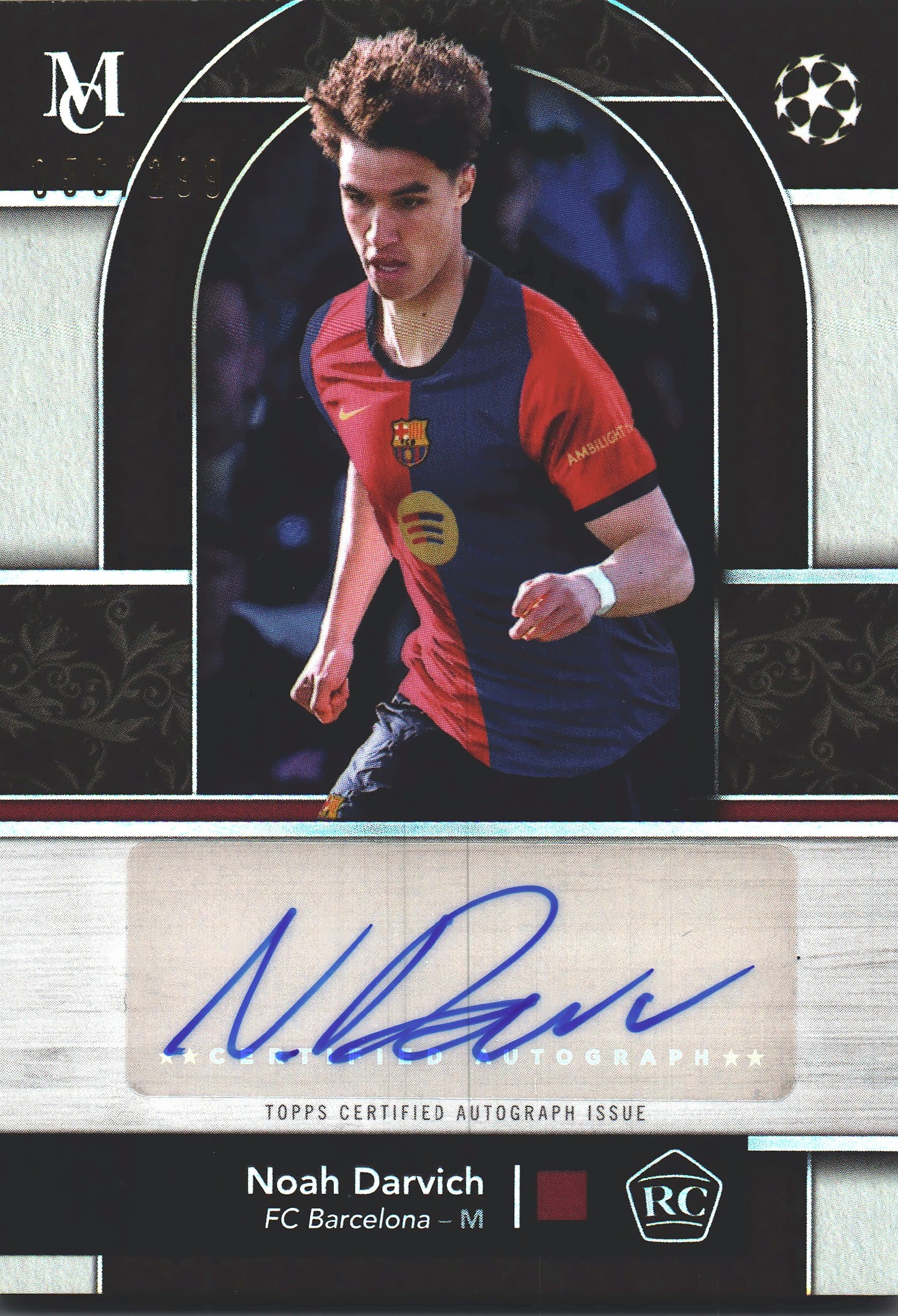 2024 Topps Museum Noah Darvich Auto /299 #MRA-ND FC Barcelona
