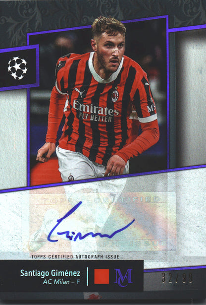2024 Topps Museum Santiago Gimenez Auto /99 #AA-GZ AC Milan
