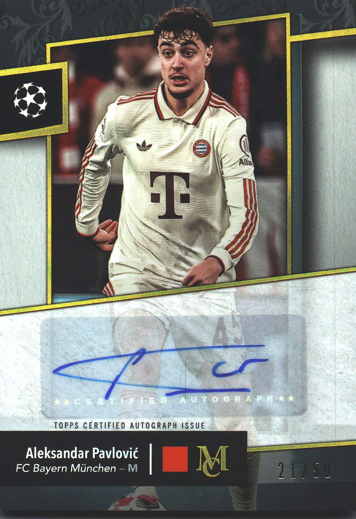 2024 Topps Museum Aleksandar Pavlovic Auto /50 #AA-AP2 Bayern Munich