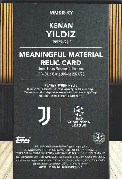2024 Topps Museum Kenan Yildiz Relic /199 #MMSR-KY Juventus