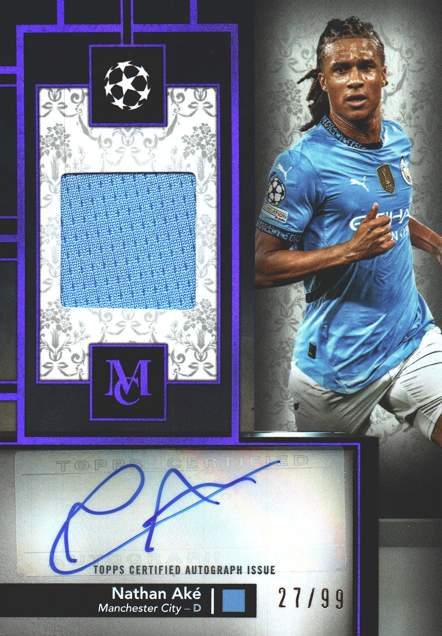 2024 Topps Museum Nathan Aké Auto Patch /99 #MAR-NA Manchester City