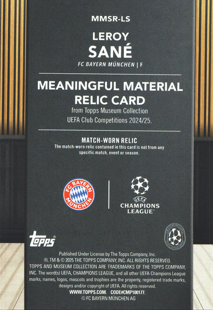 2024 Topps Museum Leroy Sané Relic Logo 1/1 #MMSR-LS Bayern Munich