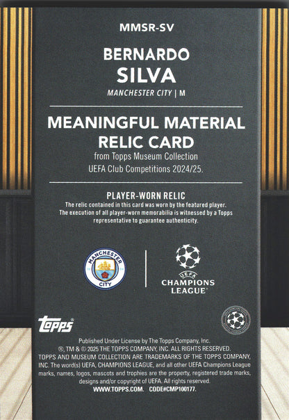 2024 Topps Museum Bernardo Silva Relic /150 #MMSR-LV Manchester City