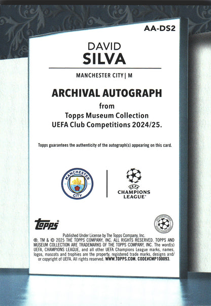 2024 Topps Museum David Silva Auto /25 #AA-DS2 Manchester City