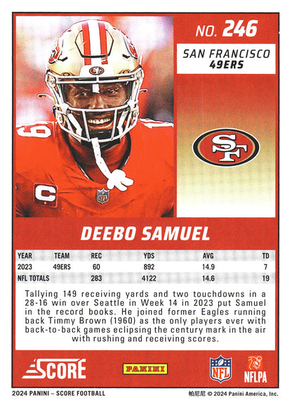2024 Panini Score Deebo Samuel #246 San Francisco 49ers