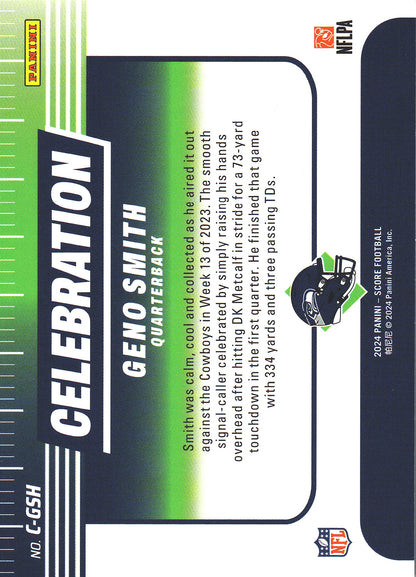 2024 Panini Score Geno Smith Celebration #C-GSH Seattle Seahawks
