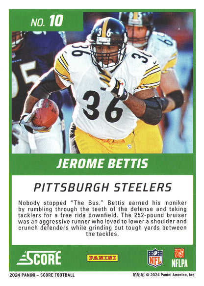 2024 Panini Score Jerome Bettis First Ballot #10 Pittsburgh Steelers