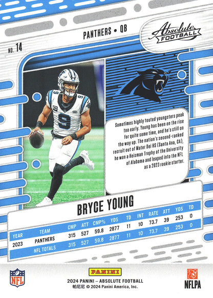 2024 Panini Absolute Bryce Young #14 Carolina Panthers