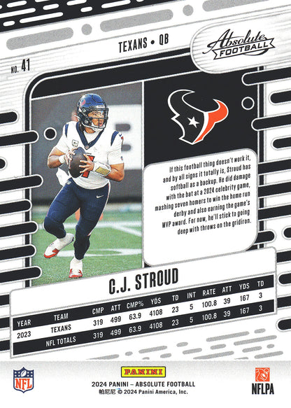 2024 Panini Absolute C.J. Stroud #41 Houston Texans