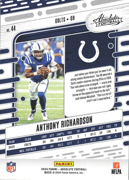 2024 Panini Absolute Anthony Richardson #44 Indianapolis Colts