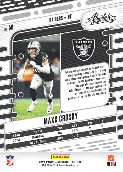 2024 Panini Absolute Maxx Crosby #56 Las Vegas Raiders