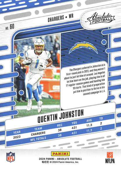2024 Panini Absolute Quentin Johnston #60 Los Angeles Chargers