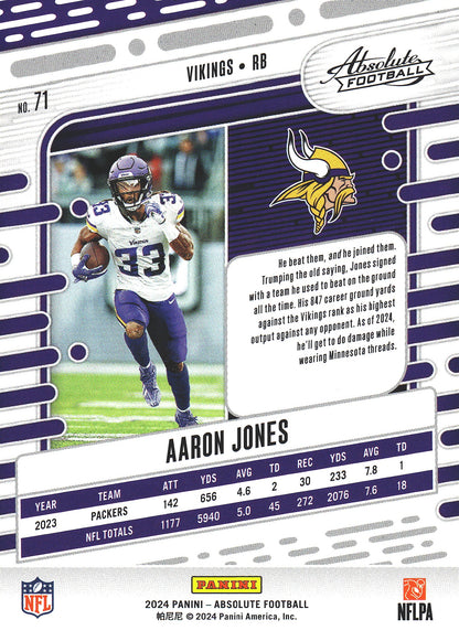 2024 Panini Absolute Aaron Jones #71 Minnesota Vikings