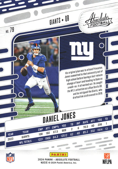 2024 Panini Absolute Daniel Jones #79 New York Giants