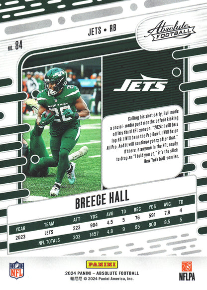 2024 Panini Absolute Breece Hall #84 New York Jets