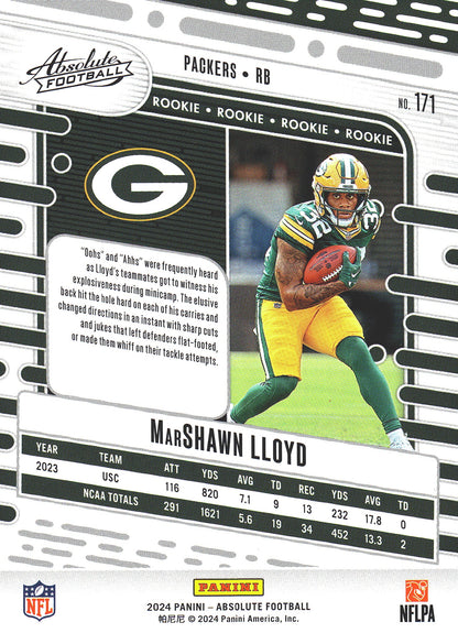 2024 Panini Absolute MarShawn Lloyd RC #171 Green Bay Packers