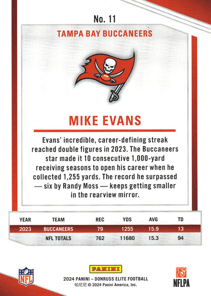 2024 Panini Donruss Elite Mike Evans #11 Tampa Bay Buccaneers