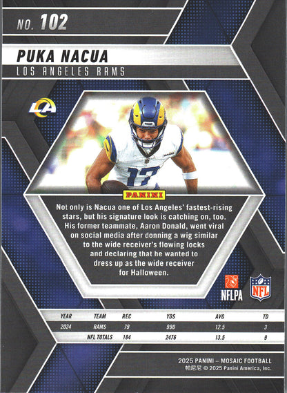 2025 Panini Mosaic Puka Nacua #102 Los Angeles Rams