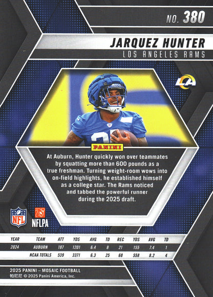 2025 Panini Mosaic Jarquez Hunter RC #380 Los Angeles Rams