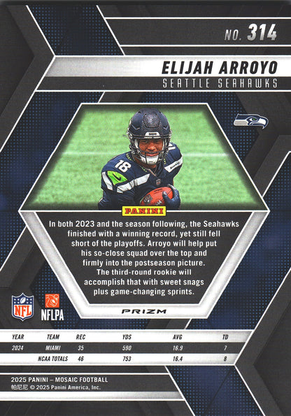 2025 Panini Mosaic Prizm Elijah Arroyo #314 Seattle Seahawks