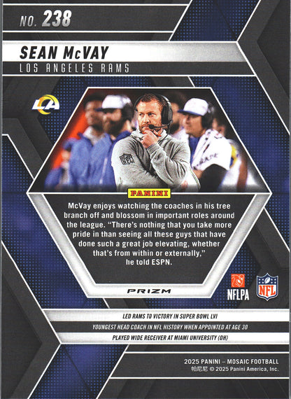 2025 Panini Mosaic Prizm Sean McVay #238 Los Angeles Rams