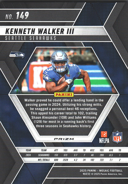 2025 Panini Mosaic Camo Pink Kenneth Walker III #149 Seattle Seahawks
