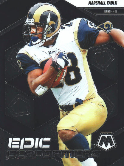 2025 Panini Mosaic Epic Performers Marshall Faulk #14 Los Angeles Rams