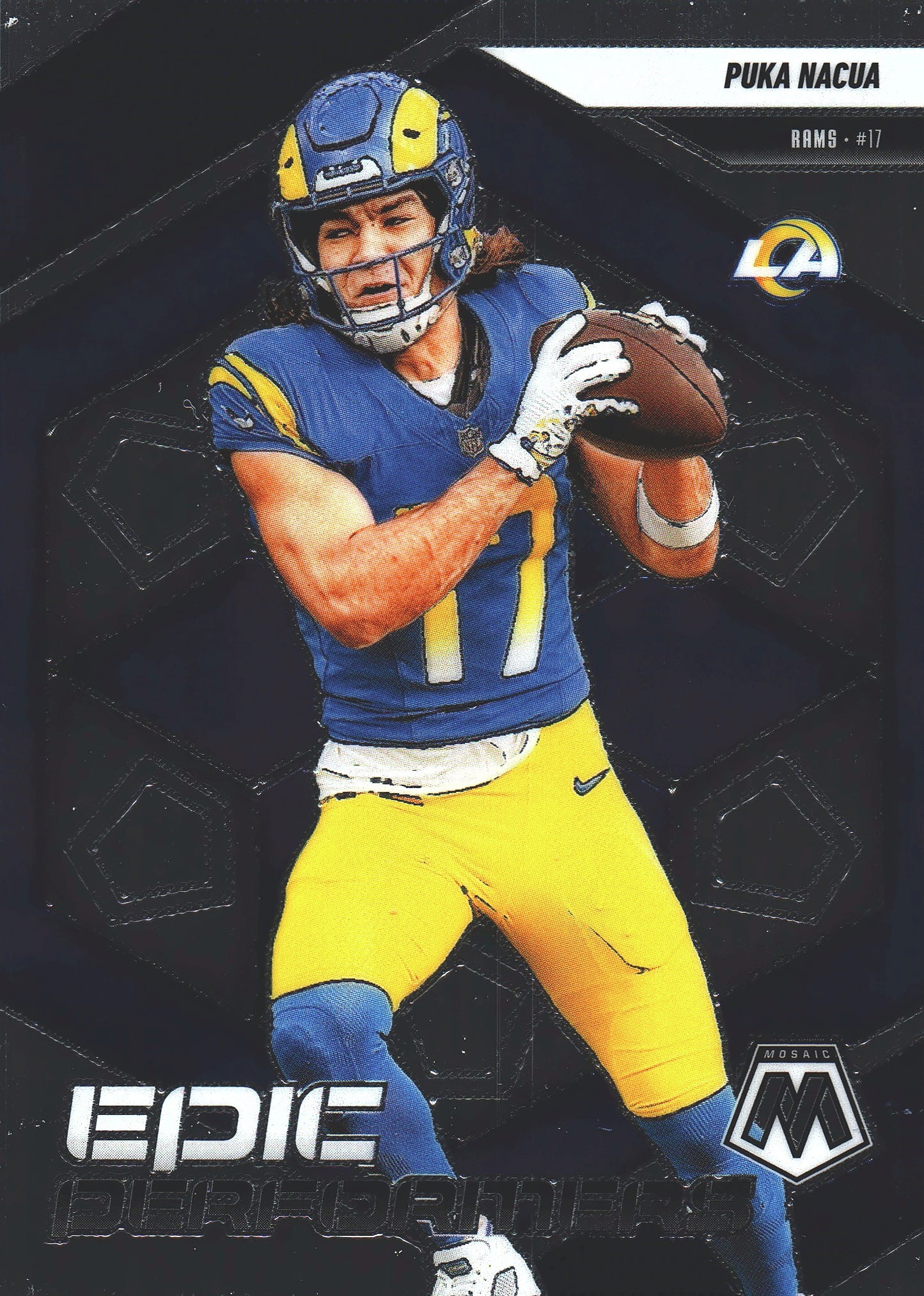 2025 Panini Mosaic Epic Performers Puka Nacua #7 Los Angeles Rams