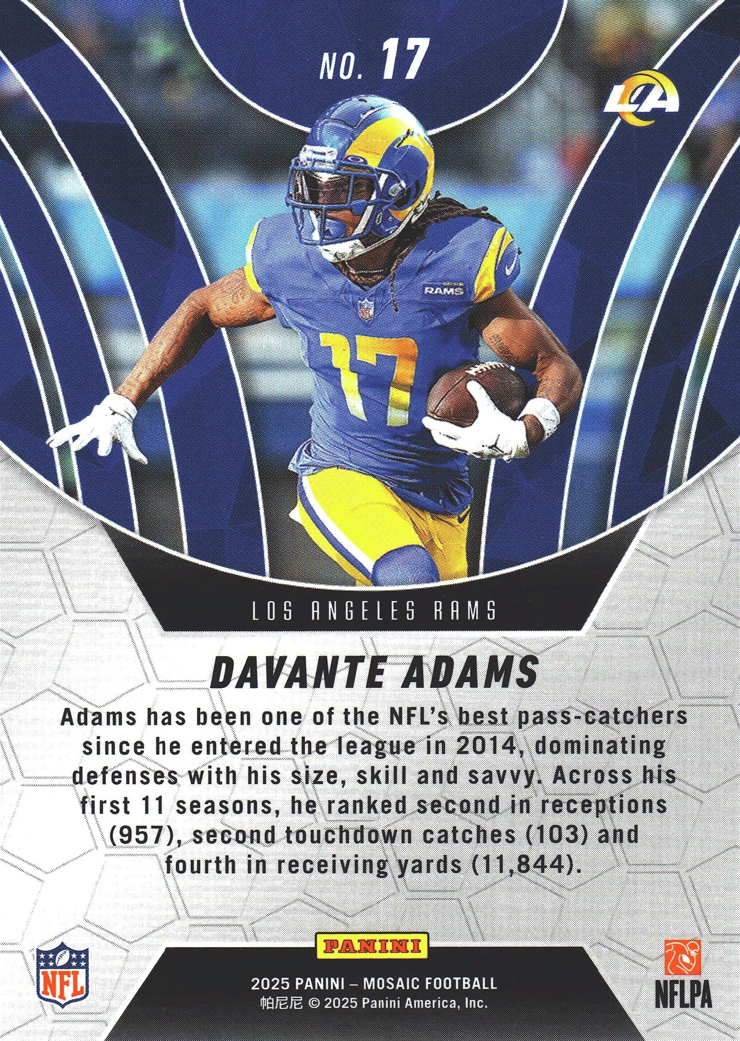 2025 Panini Mosaic Elevate Davante Adams #17 Los Angeles Rams