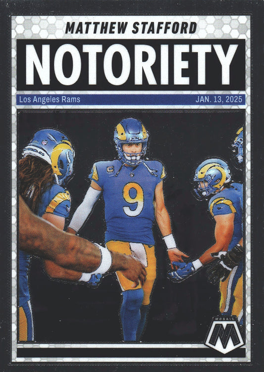 2025 Panini Mosaic Notoriety Matthew Stafford #7 Los Angeles Rams