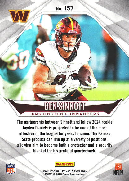2024 Panini Phoenix Ben Sinnott RC #157 Washington Commanders