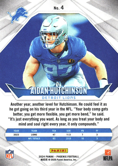 2024 Panini Phoenix International Aidan Hutchinson #4 Detroit Lions