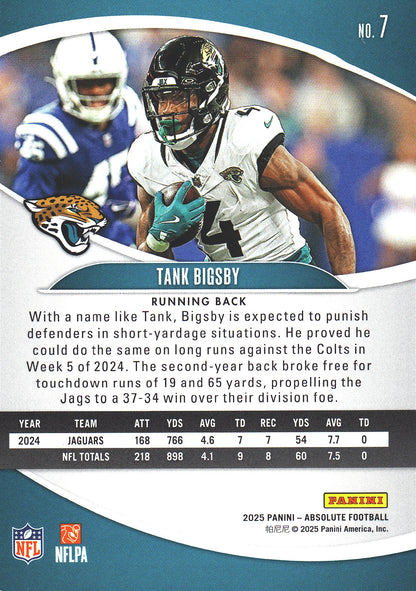 2025 Panini Absolute Hobby Tank Bigsby #7 Jacksonville Jaguars