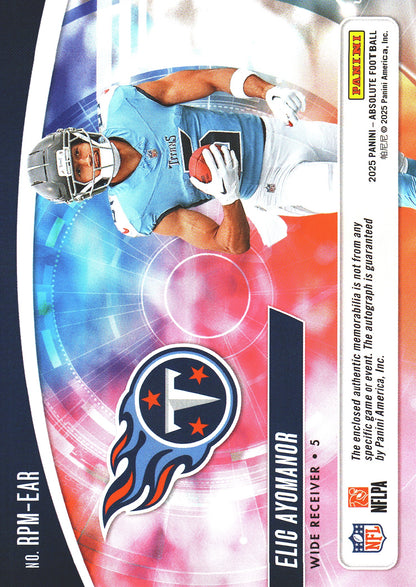2025 Panini Absolute RPA Auto Patch Elic Ayomanor RC /99 #RPM-EAR Tennessee Titans