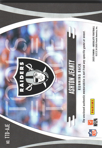 2025 Panini Absolute Dual Patch Ashton Jeanty RC /249 #TTD-AJE Las Vegas Raiders
