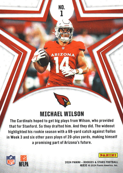 2024 Panini Rookie & Stars Michael Wilson #1 Arizona Cardinals