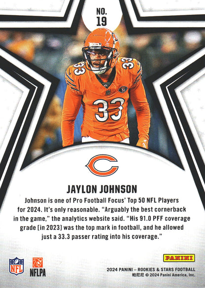 2024 Panini Rookie & Stars Jaylon Johnson #19 Chicago Bears