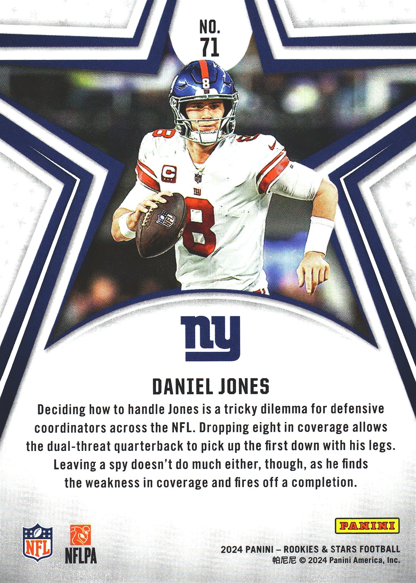 2024 Panini Rookie & Stars Daniel Jones #71 New York Giants