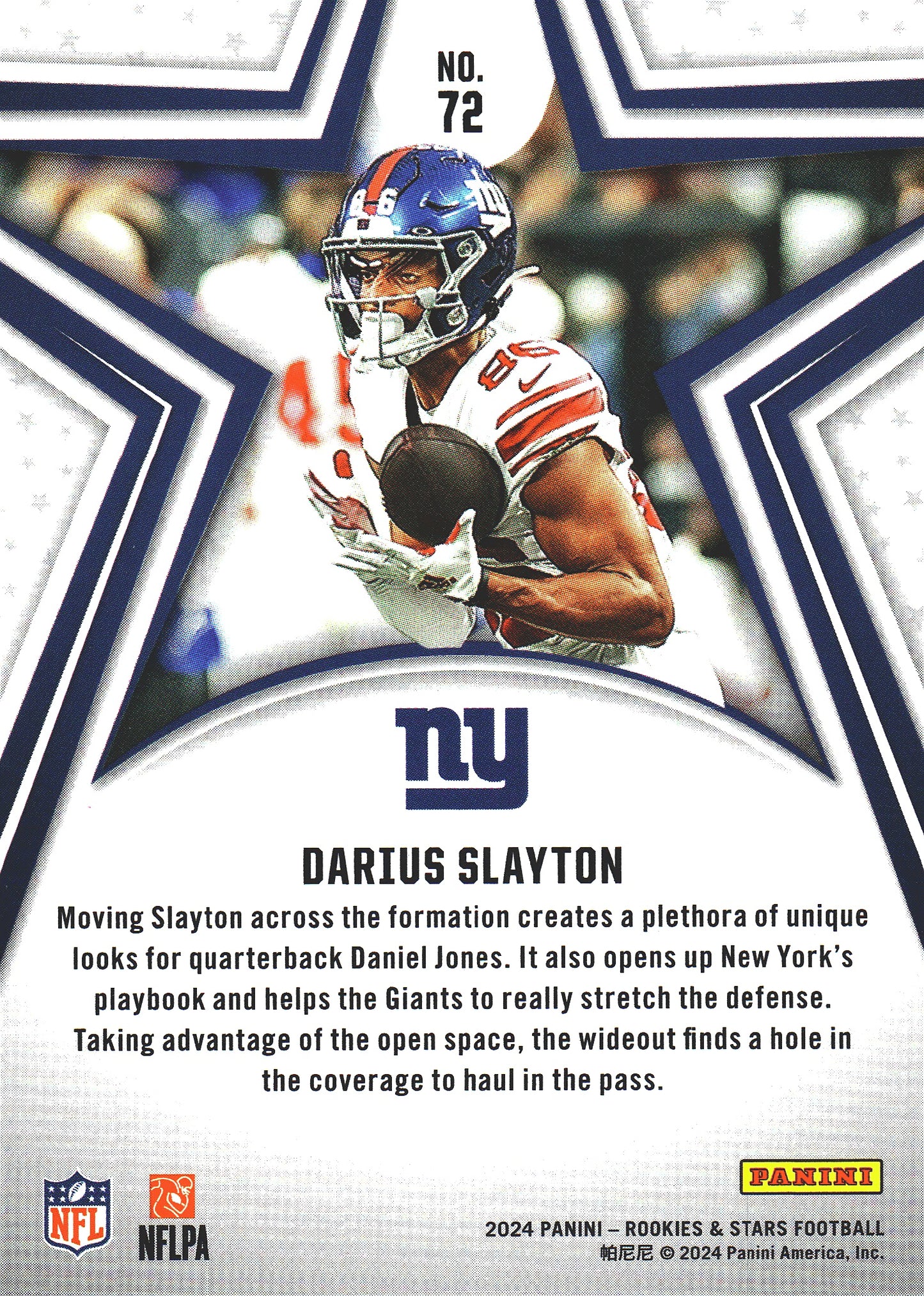2024 Panini Rookie & Stars Darius Slayton #72 New York Giants