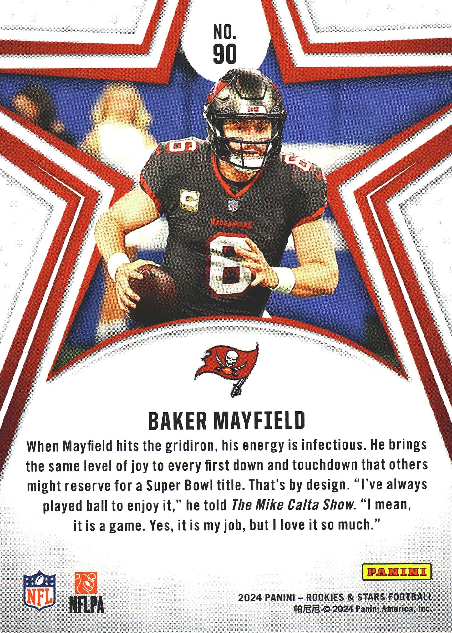 2024 Panini Rookie & Stars Baker Mayfield #90 Tampa Bay Buccaneers