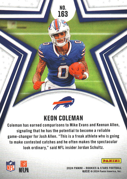 2024 Panini Rookie & Stars Keon Coleman RC #163 Buffalo Bills
