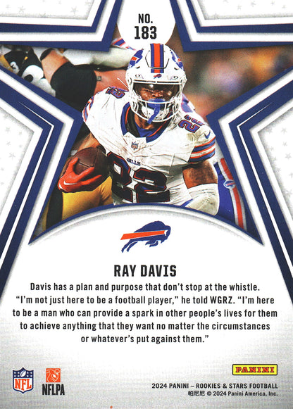 2024 Panini Rookie & Stars Ray Davis RC #183 Buffalo Bills