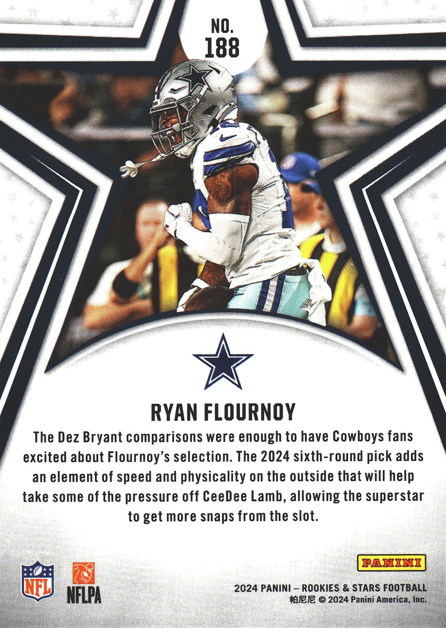 2024 Panini Rookie & Stars Ryan Flournoy RC #188 Dallas Cowboys