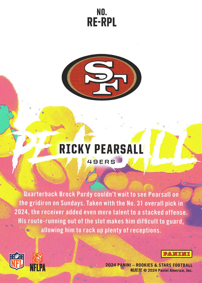 2024 Panini Rookie & Stars Rookie Exclusive Ricky Pearsall RC #RE-RPL San Francisco 49ers