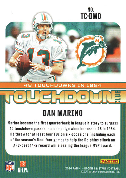 2024 Panini Rookie & Stars Touchdown Club Dan Marino #TC-DMO Miami Dolphins