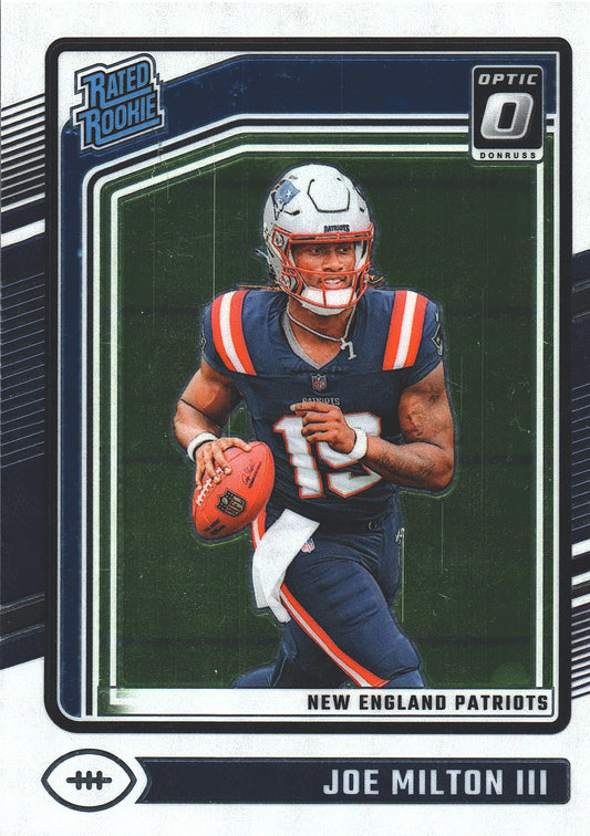 2024 Panini Donruss Optic Rated Rookie Joe Milton III RC #255 New England Patriots