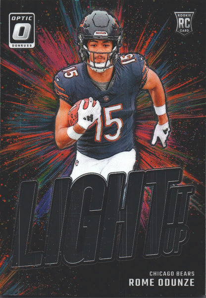 2024 Panini Donruss Optic Light It Up Rome Odunze RC #10 Chicago Bears