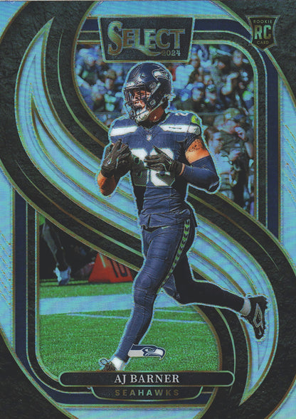 2024 Panini Select Silver Prizm AJ Barner RC #103 Seattle Seahawks